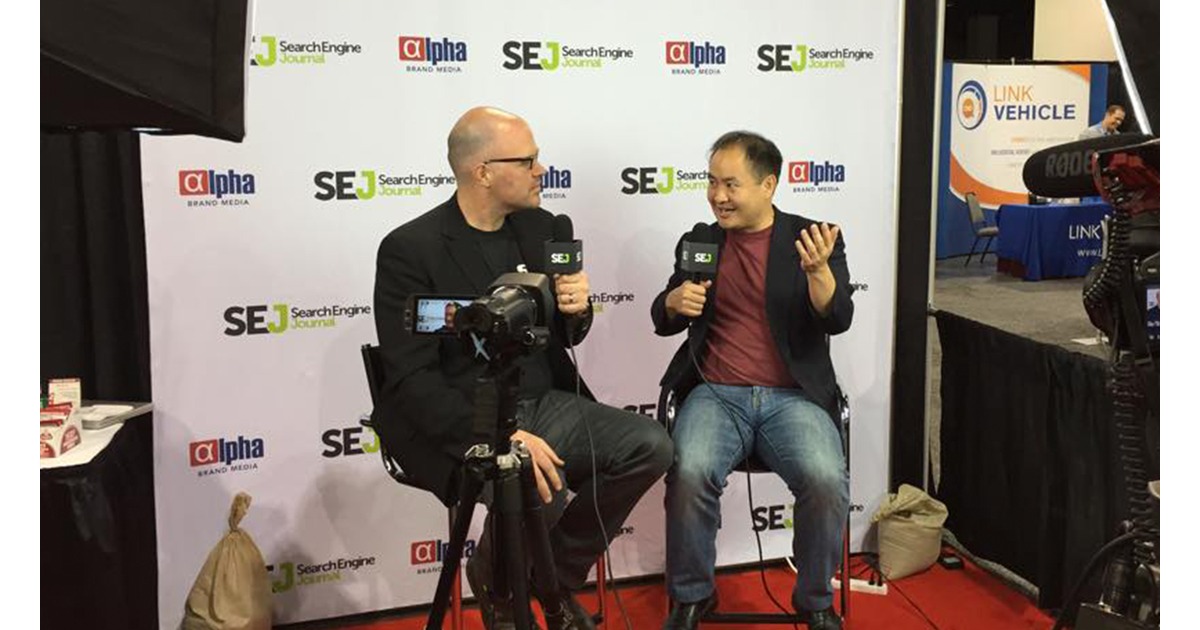 Dennis Yu interviewed at the Search Engine Journal booth