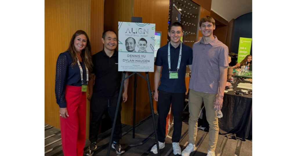 Dennis Yu, Dylan Haugen and Jack Wendt at the ALIGN Volleyball Summit