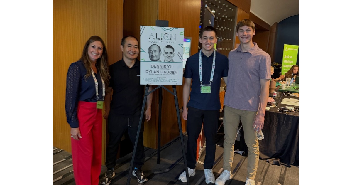 Dennis Yu, Dylan Haugen and Jack Wendt at the ALIGN Volleyball Summit